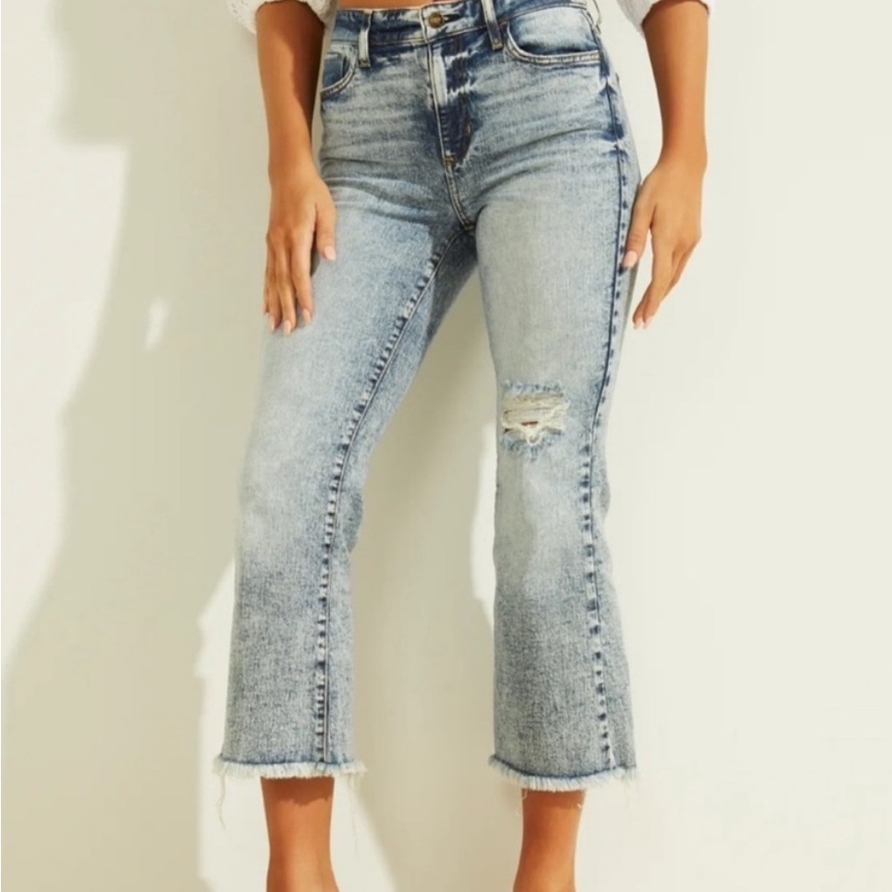 Guess Ayla High Rise Kick Flare Jeans Size 28 - Picture 13 of 15